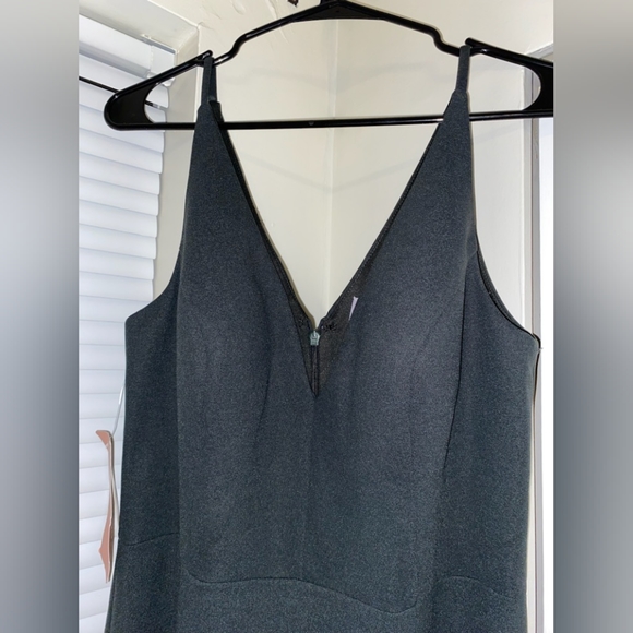 BHLDN Tatum V-Neck Stretch Crepe Gown, Size 10, Dark Emerald - Picture 6 of 11